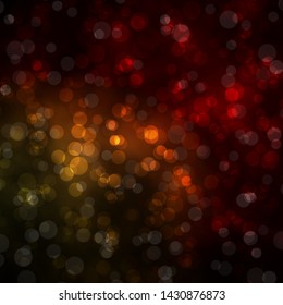 Dark Green, Yellow vector background with circles. Abstract colorful disks on simple gradient background. Design for posters, banners.