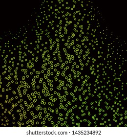 Dark Green, Yellow vector background with circles. Abstract decorative design in gradient style with bubbles. Pattern for booklets, leaflets.