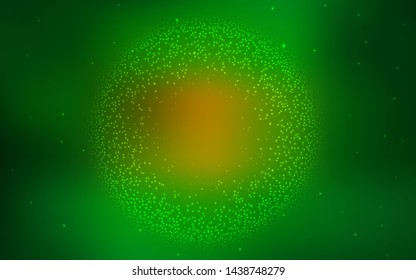 Dark Green, Yellow vector background with galaxy stars. Space stars on blurred abstract background with gradient. Pattern for astrology websites.