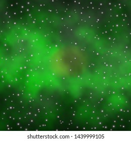 Dark Green, Yellow vector background with colorful stars. Blur decorative design in simple style with stars. Pattern for websites, landing pages.