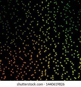 Dark Green, Yellow vector background with small and big stars. Colorful illustration with abstract gradient stars. Pattern for new year ad, booklets.
