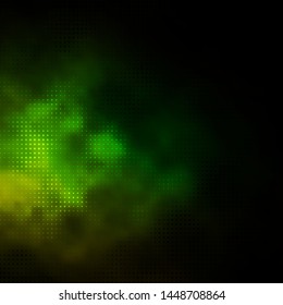 Dark Green, Yellow vector background with circles. Abstract colorful disks on simple gradient background. Design for posters, banners.