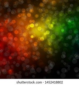 Dark Green, Yellow vector background with circles. Abstract illustration with colorful spots in nature style. Pattern for booklets, leaflets.