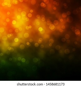 Dark Green, Yellow vector background with circles. Illustration with set of shining colorful abstract spheres. Pattern for wallpapers, curtains.