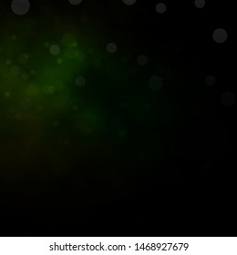 Dark Green, Yellow vector background with circles. Abstract decorative design in gradient style with bubbles. Design for your commercials.