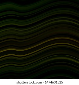 Dark Green, Yellow vector background with curved lines. Bright illustration with gradient circular arcs. Pattern for ads, commercials.
