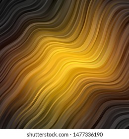 Dark Green, Yellow vector background with curves. Bright sample with colorful bent lines, shapes. Design for your business promotion.