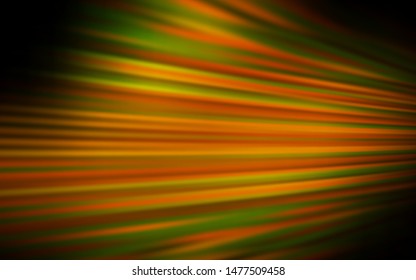 Dark Green, Yellow vector background with straight lines. Colorful shining illustration with lines on abstract template. Pattern for ad, booklets, leaflets.