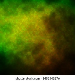 Dark Green, Yellow vector background with triangles. Beautiful illustration with triangles in nature style. Design for your promotions.