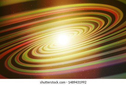 Dark Green, Yellow vector background with galaxy stars. Glitter abstract illustration with colorful cosmic stars. Smart design for your business advert.
