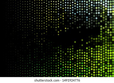 Dark Green, Yellow vector background with bubbles. Blurred bubbles on abstract background with colorful gradient. Template for your brand book.