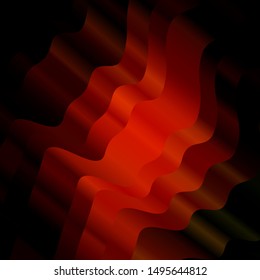 Dark Green, Yellow vector background with lines. Colorful geometric sample with gradient curves.  Template for cellphones.
