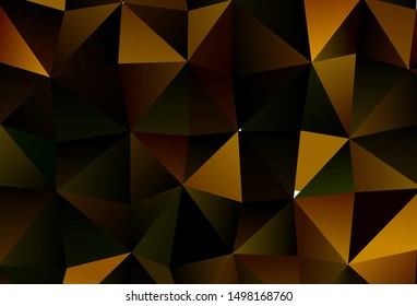 Dark Green, Yellow vector background with polygonal style. Decorative design in abstract style with triangles. Modern template for landing page.