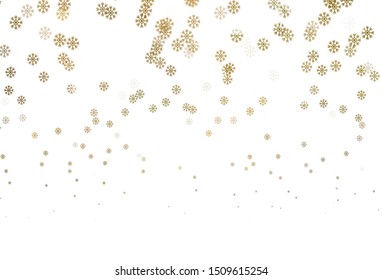 Dark Green, Yellow vector background with xmas snowflakes. Shining colorful illustration with snow on abstract template. Pattern for new year ad, booklets.
