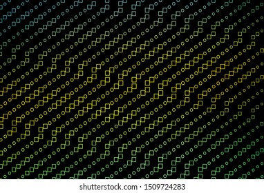 Dark Green, Yellow vector background with rectangles. Rectangles on abstract background with colorful gradient. Smart design for your business advert.