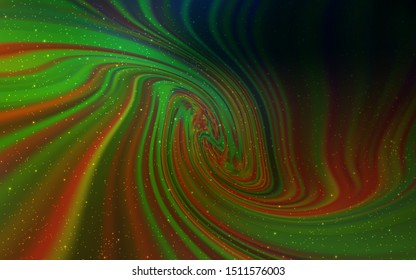 Dark Green, Yellow vector background with galaxy stars. Shining illustration with sky stars on abstract template. Pattern for astrology websites.