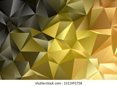 Dark Green, Yellow vector background with polygonal style. Triangles on abstract background with colorful gradient. Smart design for your adverts.