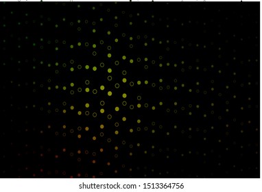 Dark Green, Yellow vector background with bubbles. Illustration with set of shining colorful abstract circles. Pattern for ads, leaflets.