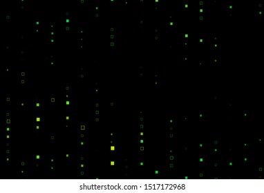 Dark Green, Yellow vector background with rectangles. Beautiful illustration with rectangles and squares. Pattern for websites, landing pages.