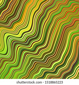 Dark Green, Yellow vector background with wry lines. Colorful abstract illustration with gradient lines. Pattern for your business design.