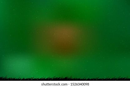 Dark Green, Yellow vector background with galaxy stars. Blurred decorative design in simple style with galaxy stars. Pattern for futuristic ad, booklets.