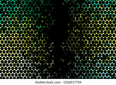 Dark Green, Yellow vector background with rectangles. Glitter abstract illustration with rectangular shapes. Pattern for commercials.