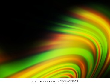 Dark Green, Yellow vector background with curved circles. Brand new colored illustration in marble style with gradient. Marble design for your web site.
