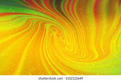 Dark Green, Yellow vector background with astronomical stars. Glitter abstract illustration with colorful cosmic stars. Pattern for astrology websites.