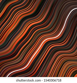 Dark Green, Yellow vector background with wry lines. Colorful geometric sample with gradient curves.  Pattern for websites, landing pages.