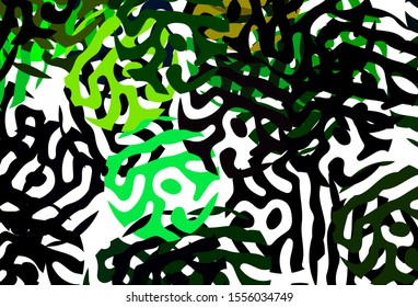Dark Green, Yellow vector background with abstract shapes. Decorative design in abstract style with random forms. Elegant design for wallpapers.