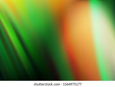Dark Green, Yellow vector background with bent ribbons. A sample with blurred bubble shapes. A completely new marble design for your business.