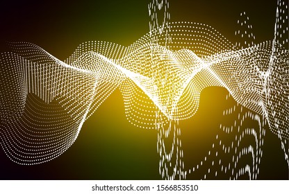 Dark Green, Yellow vector background with bubbles. Abstract illustration with colored bubbles in nature style. Pattern can be used as texture of water, rain drops.
