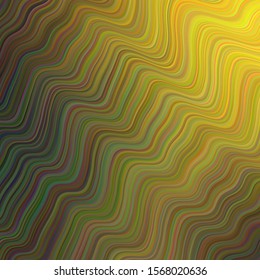 Dark Green, Yellow vector background with wry lines. An elegant bright illustration with gradient. New composition for your brand book.