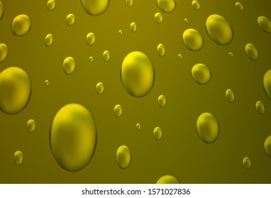 Dark Green, Yellow vector background with bubbles. Modern abstract illustration with colorful water drops. The pattern can be used for aqua ad, booklets.