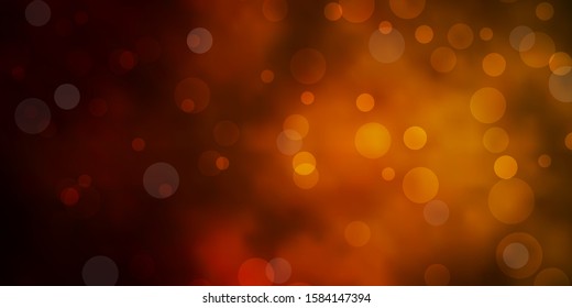 Dark Green, Yellow vector background with spots. Illustration with set of shining colorful abstract spheres. Pattern for booklets, leaflets.