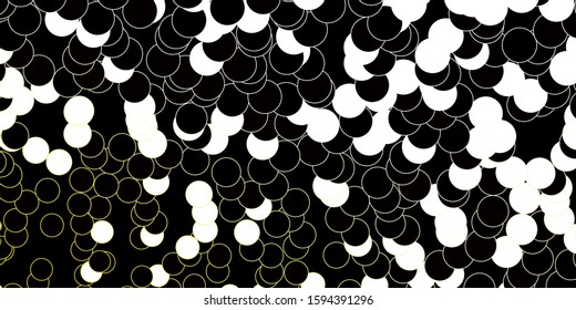 Dark Green, Yellow vector background with bubbles. Abstract decorative design in gradient style with bubbles. Pattern for business ads.