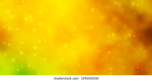 Dark Green, Yellow vector background with small and big stars. Shining colorful illustration with small and big stars. Design for your business promotion.