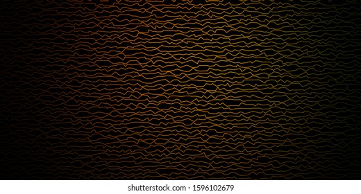 Dark Green, Yellow vector background with bent lines. Bright illustration with gradient circular arcs. Pattern for booklets, leaflets.