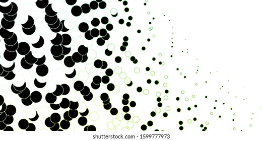 Dark Green, Yellow vector background with spots. Abstract decorative design in gradient style with bubbles. Pattern for websites.