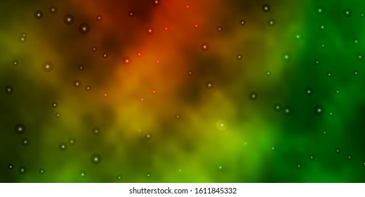 Dark Green, Yellow vector background with small and big stars. Colorful illustration with abstract gradient stars. Pattern for websites, landing pages.