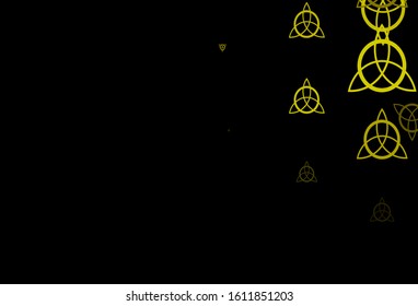 Dark Green, Yellow vector background with occult symbols. Retro design in abstract style with witchcraft forms. Design for magic, spiritual events.