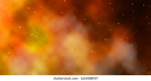 Dark Green, Yellow vector background with small and big stars. Colorful illustration in abstract style with gradient stars. Theme for cell phones.