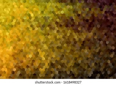 Dark Green, Yellow vector background with set of hexagons. Illustration with set of colorful hexagons. Pattern for texture of wallpapers.