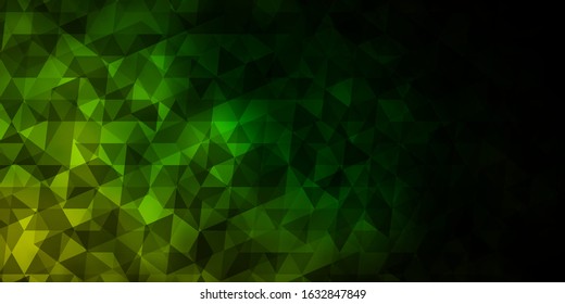 Dark Green, Yellow vector background with triangles. Beautiful illustration with triangles in nature style. Pattern for commercials.
