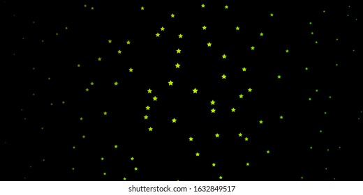 Dark Green, Yellow vector background with colorful stars. Decorative illustration with stars on abstract template. Pattern for new year ad, booklets.