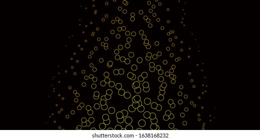 Dark Green, Yellow vector background with bubbles. Abstract decorative design in gradient style with bubbles. Pattern for business ads.