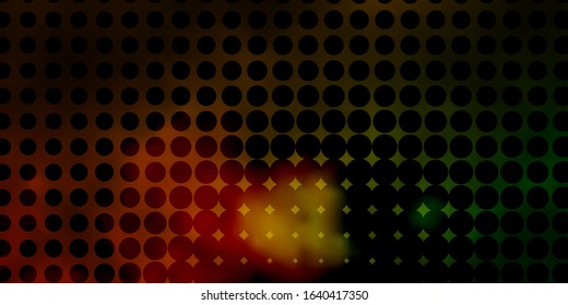 Dark Green, Yellow vector background with bubbles. Modern abstract illustration with colorful circle shapes. Design for your commercials.