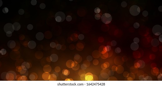 Dark Green, Yellow vector background with bubbles. Illustration with set of shining colorful abstract spheres. Design for your commercials.