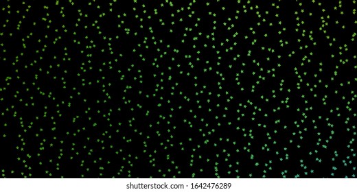 Dark Green, Yellow vector background with small and big stars. Colorful illustration in abstract style with gradient stars. Design for your business promotion.