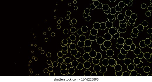 Dark Green, Yellow vector background with bubbles. Illustration with set of shining colorful abstract spheres. Pattern for websites.